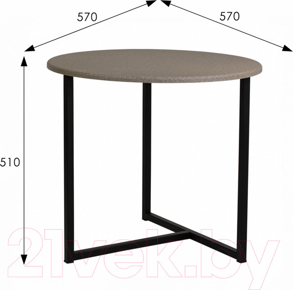 Изображение товара Журнальный столик Мебелик BeautyStyle 27 (текстиль темный/черный)