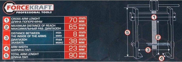 Изображение товара Съемник ForceKraft FK-666B065