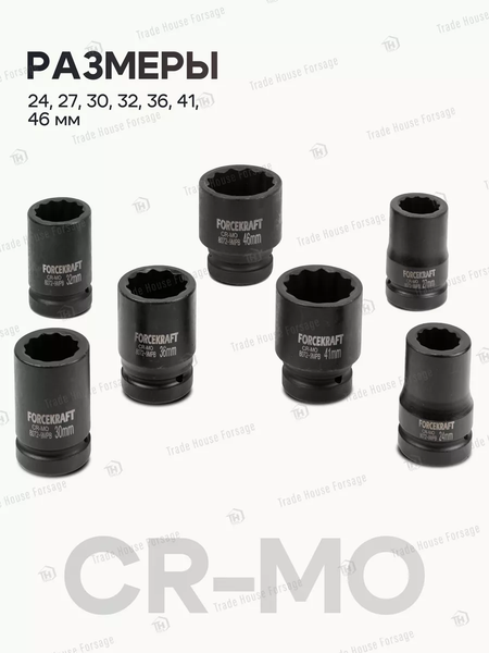 Изображение товара Набор головок слесарных ForceKraft FK-8072-9MPB (58396)