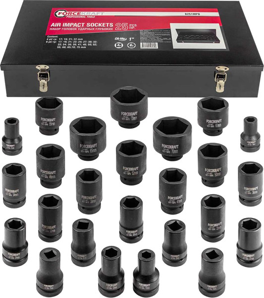 Изображение товара Набор головок слесарных ForceKraft FK-8251-5MPB