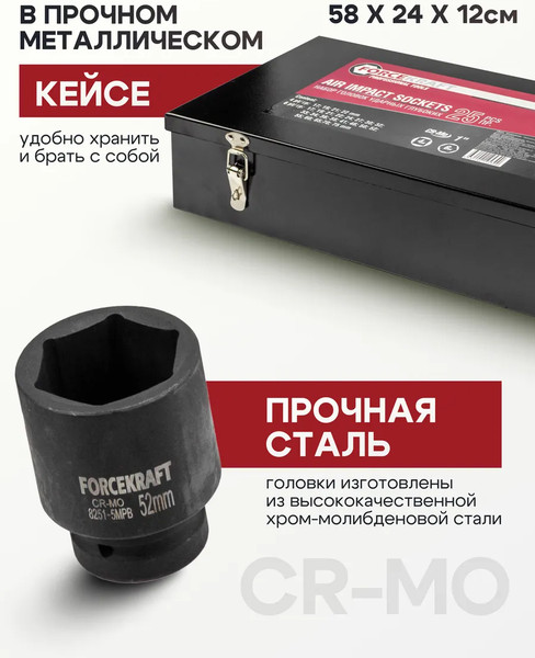 Изображение товара Набор головок слесарных ForceKraft FK-8251-5MPB