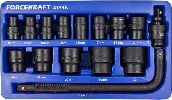 Изображение товара Набор головок слесарных ForceKraft FK-4159K(58404)