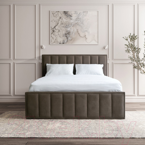 Изображение товара Двуспальная кровать ДСВ Лана 1.4 с подъемным механизмом (шоколад)