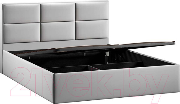 Изображение товара Двуспальная кровать ТриЯ Стелла Тип 1 c ПМ 160x200 (велюр Confetti Silver)