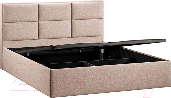 Изображение товара Двуспальная кровать ТриЯ Стелла Тип 1 c ПМ 160x200 (микровелюр Jercy Cream)