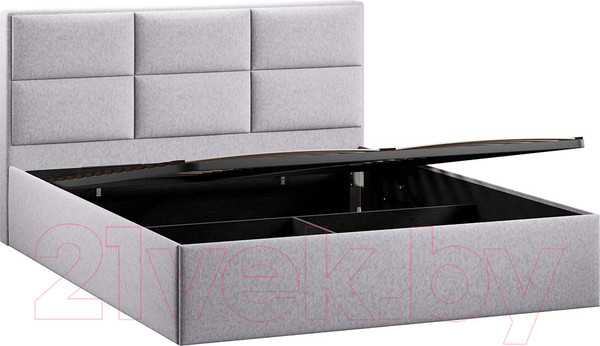 Изображение товара Двуспальная кровать ТриЯ Стелла Тип 1 c ПМ 160x200 (микровелюр Jercy Silver)