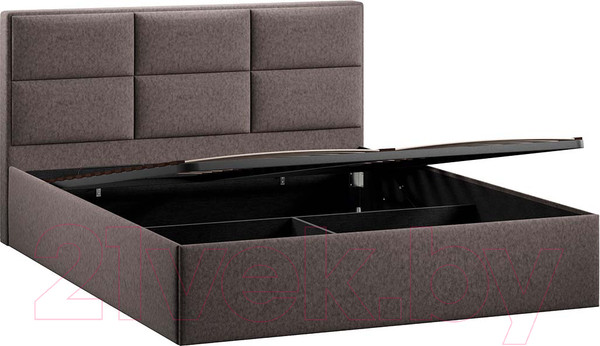 Изображение товара Двуспальная кровать ТриЯ Стелла Тип 1 c ПМ 160x200 (микровелюр Jercy Stone)