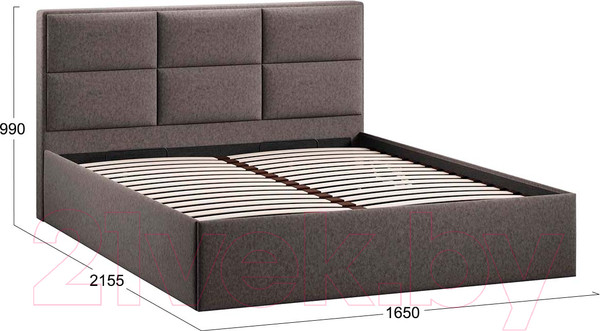 Изображение товара Двуспальная кровать ТриЯ Стелла Тип 1 c ПМ 160x200 (микровелюр Jercy Stone)