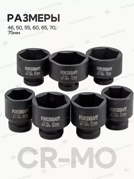 Изображение товара Набор головок слесарных ForceKraft FK-8071-5MPB(58496)