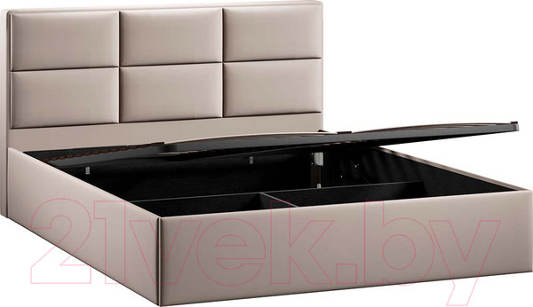 Изображение товара Двуспальная кровать ТриЯ Стелла Тип 1 c ПМ и заглушиной 160x200 (велюр Confetti Smoke)