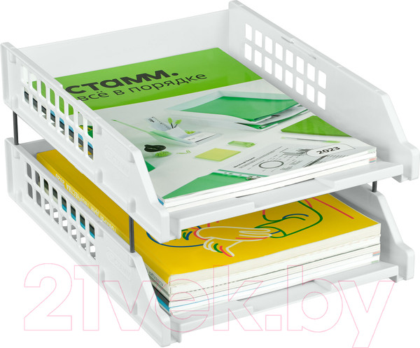 Изображение товара Лоток для бумаг Стамм Strong / ЛТГ-31717 (2шт, белый)