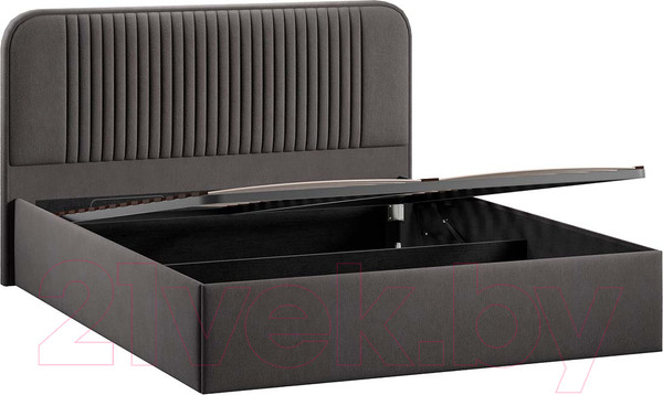 Изображение товара Двуспальная кровать ТриЯ Тиффани Тип 1 c ПМ 160x200 (велюр графит)