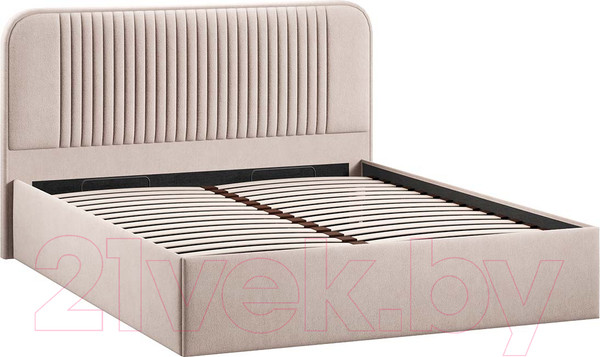 Изображение товара Двуспальная кровать ТриЯ Тиффани Тип 1 c ПМ 160x200 (велюр мокко светлый)