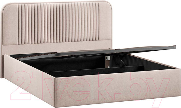 Изображение товара Двуспальная кровать ТриЯ Тиффани Тип 1 c ПМ 160x200 (велюр мокко светлый)