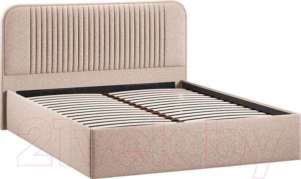 Изображение товара Двуспальная кровать ТриЯ Тиффани Тип 1 c ПМ 160x200 (микровелюр Jercy Cream)
