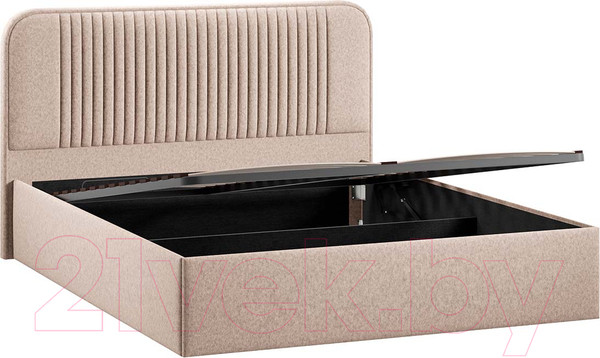 Изображение товара Двуспальная кровать ТриЯ Тиффани Тип 1 c ПМ 160x200 (микровелюр Jercy Cream)