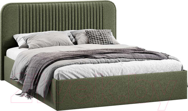Изображение товара Двуспальная кровать ТриЯ Тиффани Тип 1 c ПМ 160x200 (микровелюр Jercy Deep Green)