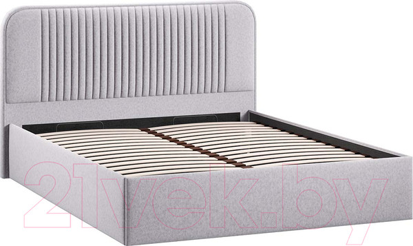 Изображение товара Двуспальная кровать ТриЯ Тиффани Тип 1 c ПМ 160x200 (микровелюр Jercy Silver)
