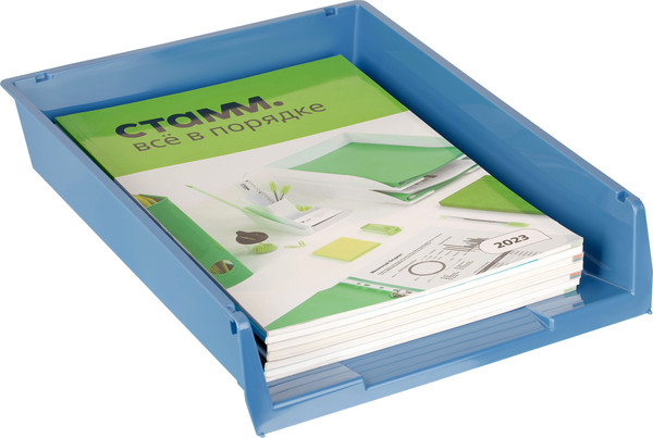 Изображение товара Лоток для бумаг Стамм Респект / ЛТГ-31711 (синий/голубой)