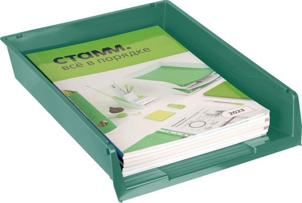 Изображение товара Лоток для бумаг Стамм Респект / ЛТГ-31714 (темно-зеленый)