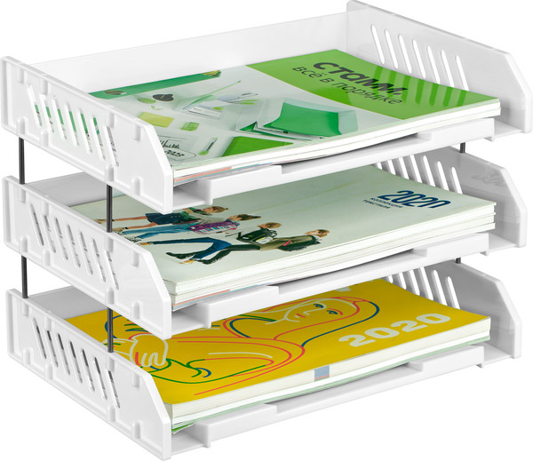 Изображение товара Лоток для бумаг Стамм Сити / ЛТГ-31737 (3шт, белый)