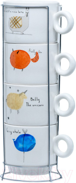 Изображение товара Набор кружек Белбогемия Животные 30519073 / 107364 (4шт)