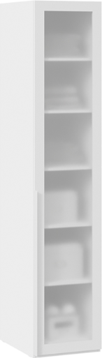 Изображение товара Шкаф-пенал ТриЯ Порто СМ-393.07.008 с 1 дверью со стеклом  (белый жемчуг/стекло сатин белое)