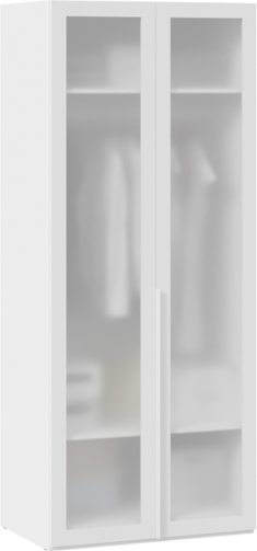 Изображение товара Шкаф-пенал ТриЯ Порто СМ-393.07.009 с 2 дверями со стеклом (белый жемчуг/стекло сатин белое)