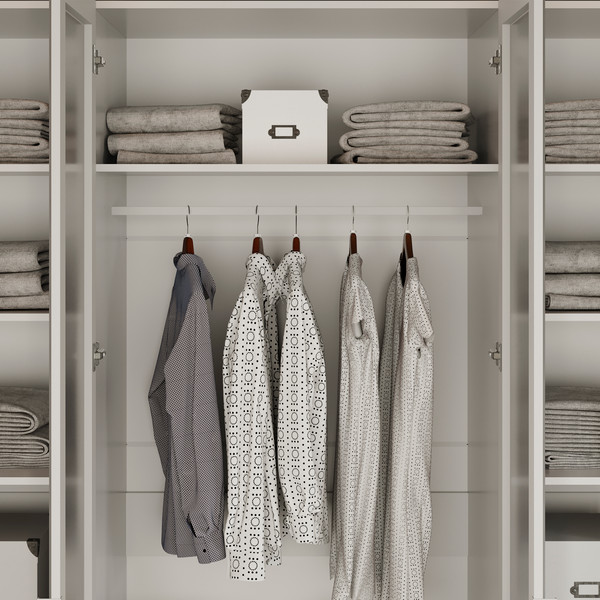 Изображение товара Шкаф ТриЯ Порто СМ-393.07.114 с 4 стеклянными дверями (белый жемчуг/стекло сатин белое)