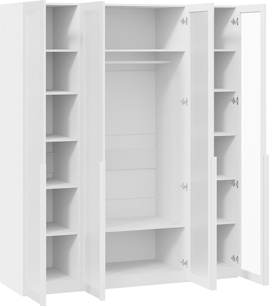 Изображение товара Шкаф ТриЯ Порто СМ-393.07.114 с 4 стеклянными дверями (белый жемчуг/стекло сатин белое)