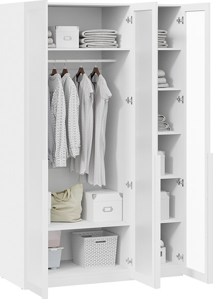 Изображение товара Шкаф ТриЯ Порто СМ-393.07.117 с 3 стеклянными дверями (белый жемчуг/стекло сатин белое)