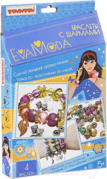 Изображение товара Набор для создания украшений Bondibon Eva Moda Браслеты с шармами / ВВ1833
