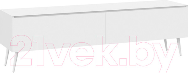 Изображение товара Тумба ТриЯ Глосс СМ-319.03.011 с опорами (белый глянец/стекло белый глянец/белый)