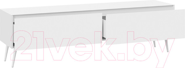 Изображение товара Тумба ТриЯ Глосс СМ-319.03.011 с опорами (белый глянец/стекло белый глянец/белый)