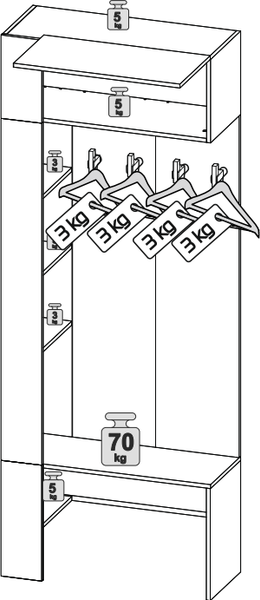 Изображение товара Секция в прихожую ТриЯ Асти Комбинированная НМ (дуб крафт золотой/антрацит)