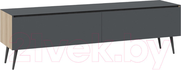 Изображение товара Тумба ТриЯ Глосс СМ-319.03.011 с опорами (яблоня беллуно/стекло графит матовый/серый)