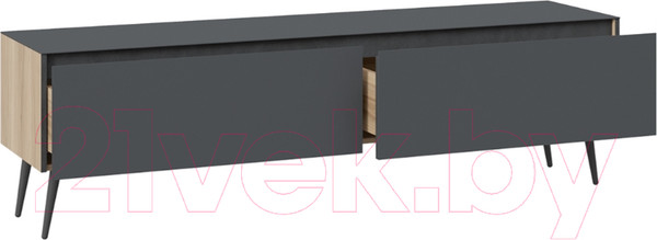 Изображение товара Тумба ТриЯ Глосс СМ-319.03.011 с опорами (яблоня беллуно/стекло графит матовый/серый)