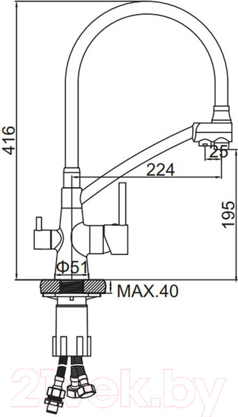 Изображение товара Смеситель Ledeme L4855Y-3