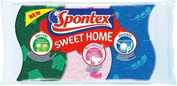 Изображение товара Набор губок хозяйственных Spontex Sweet Home / 97070297 (3шт)