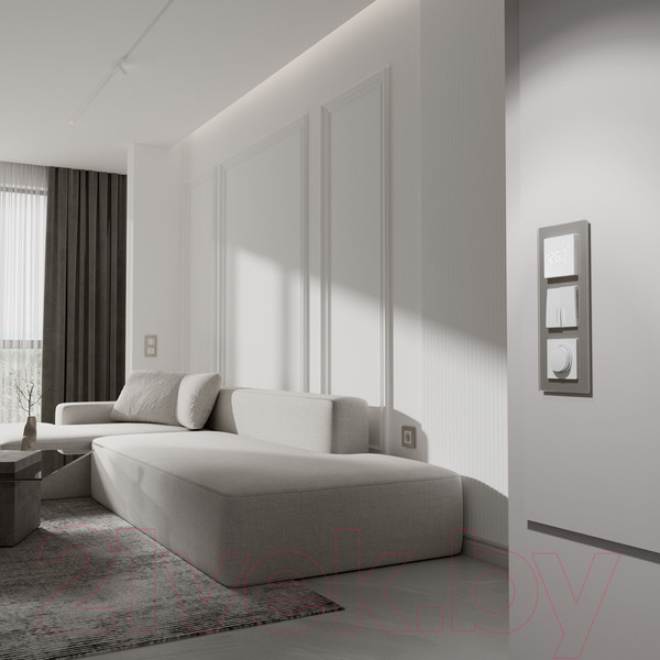 Изображение товара Рамка для выключателей и розеток Werkel Senso W0033117 (дымчатый/стекло Soft-Touch)