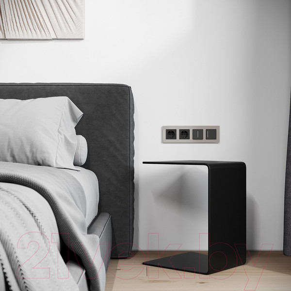 Изображение товара Рамка для выключателей и розеток Werkel Senso W0043117 (дымчатый/стекло Soft-Touch)