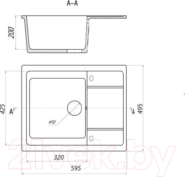 Изображение товара Мойка кухонная Wisent WB19-10 (с сифоном GER013)