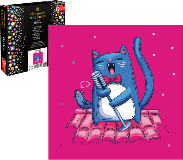 Изображение товара Набор алмазной вышивки Феникс+ Кот-певец / 65599