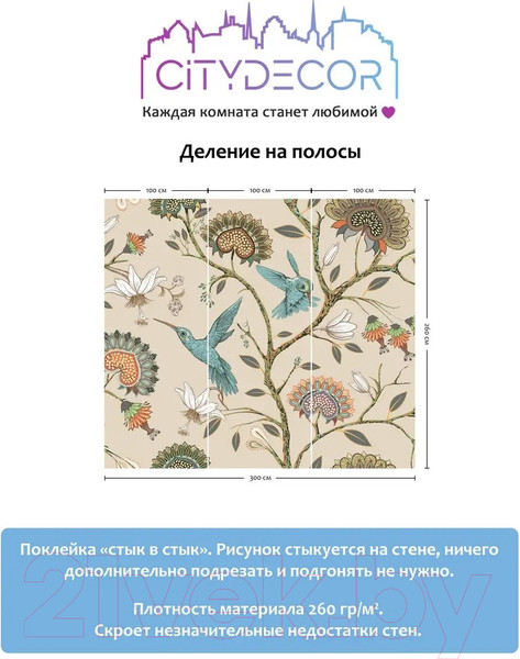 Изображение товара Фотообои листовые Citydecor Абстракция 1 (300x260см)