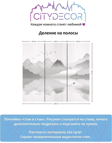 Изображение товара Фотообои листовые Citydecor Абстракция 107 (300x260см)