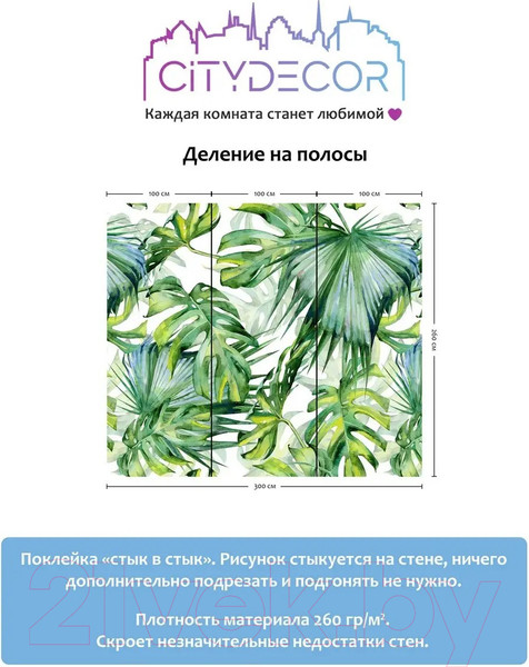 Изображение товара Фотообои листовые Citydecor Абстракция 113 (300x260см)