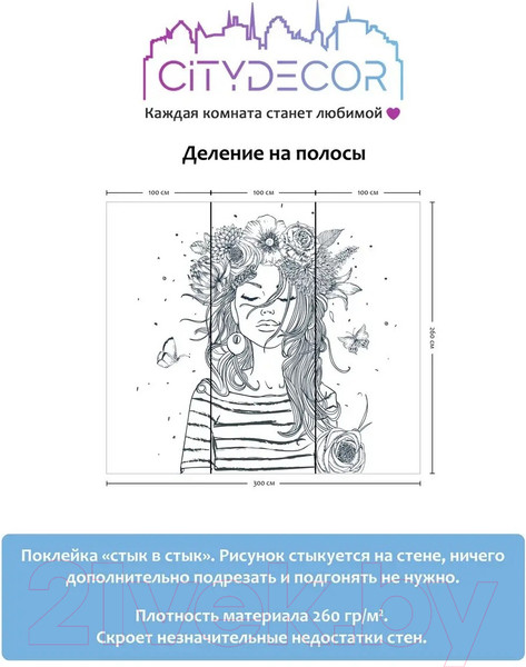 Изображение товара Фотообои листовые Citydecor Абстракция 116 (300x260см)