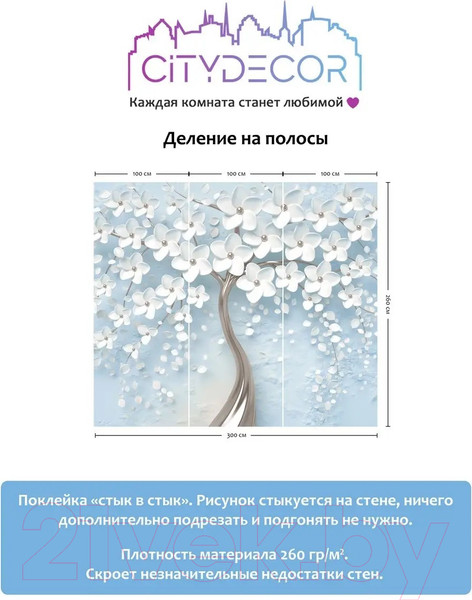 Изображение товара Фотообои листовые Citydecor Абстракция 20 (300x260см)