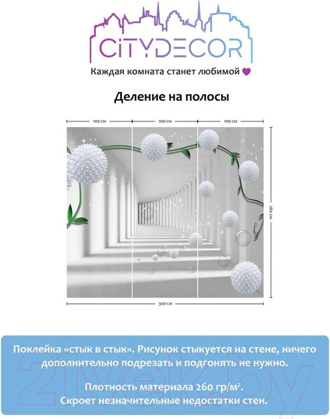 Изображение товара Фотообои листовые Citydecor Абстракция 201 (300x260см)
