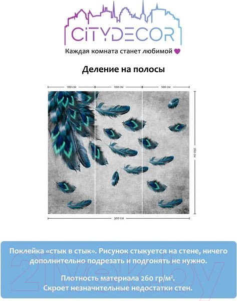 Изображение товара Фотообои листовые Citydecor Абстракция 229 (300x260см)